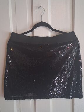 BCBGeneration Black Sequin Mini Skirt
